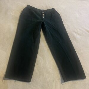 Women's Black Button-Front Jeans